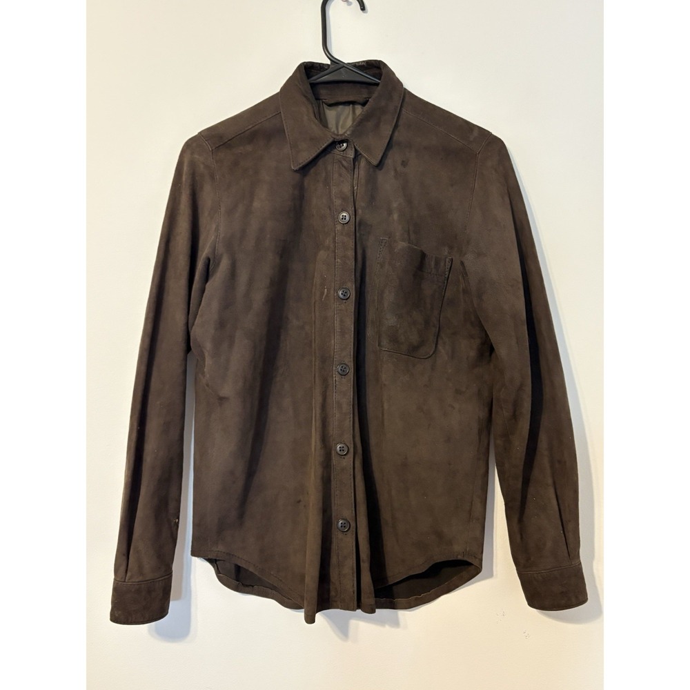 Vintage Golden Bear Brown Suede Shirt Jacket Made in USA Size M